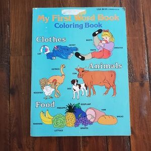 Vintage My First Word Book Coloring Book 1993
